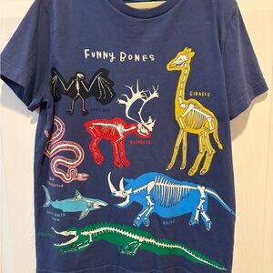 Mini Boden 8/9 Funny Bones Tee - Animal Skeleton Tee
